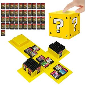 doepeBAE Boîte de Rangement Jeux pour Nintendo Switch, Très Grande Capacité Switch Étui Rangement Jeux, 41 Emplacements Pochette de Rangement Jeu Switch, Presser pour Déplier (Jaune ?) - Publicité