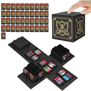 doepeBAE Boîte de Rangement Jeux pour Nintendo Switch, Très Grande Capacité Switch Étui Rangement Jeux, 41 Emplacements Pochette de Rangement Jeu Switch, Presser pour Déplier (Noir OP) - Publicité