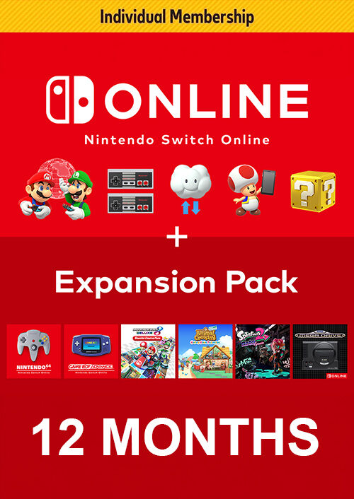 Nintendo SWITCH ONLINE 12 MONTH MEMBERSHIP PLUS EXPANSION PACK SWITCH (Europe & UK)