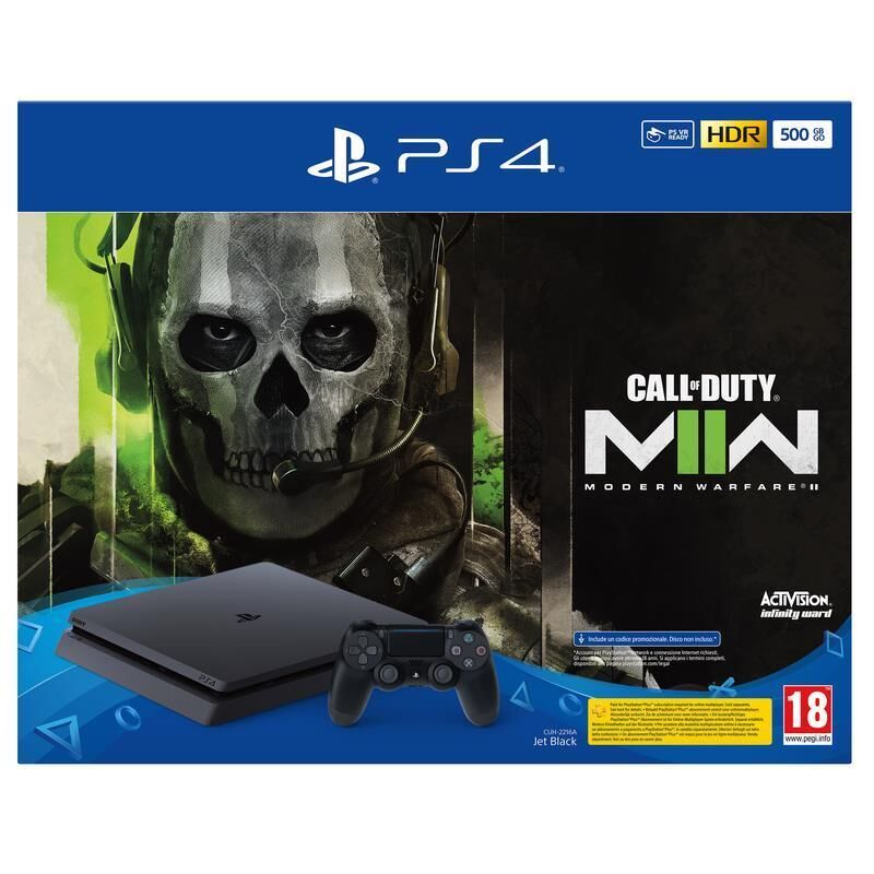 Sony Ps4 Console 500gb F Chassis + Call Of Duty Modern Warfare Ii Voucher Codice Download Black