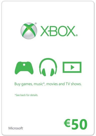 Microsoft Xbox Live €50 Gift Card - Xbox360/XboxOne Key/Code
