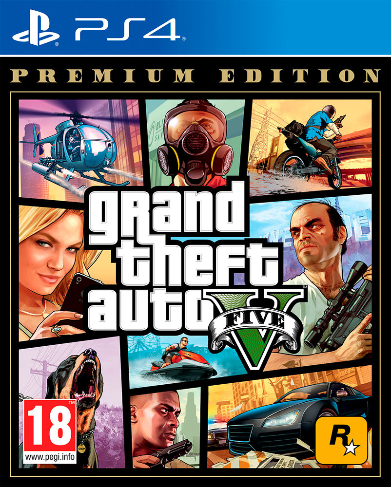 Rockstar Grand Theft Auto 5 Premium Edition PS4 GTA 5/GTA V med GTA Online innhold