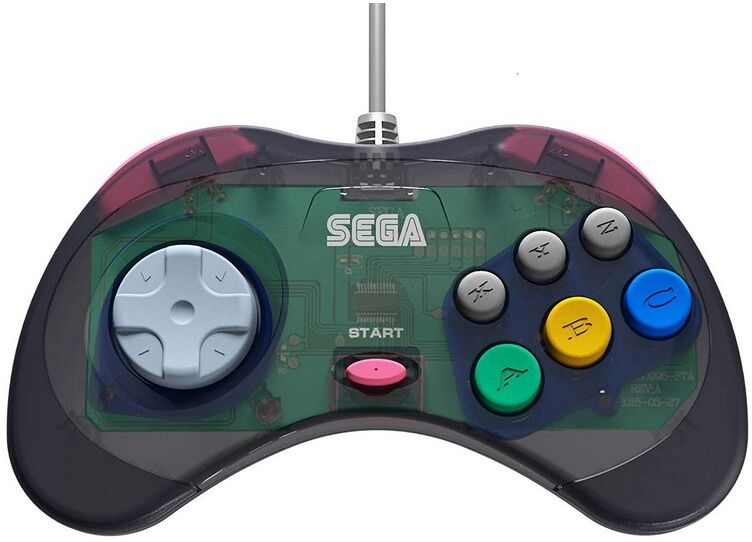 Retro-bit sega saturn gamepad slate grey