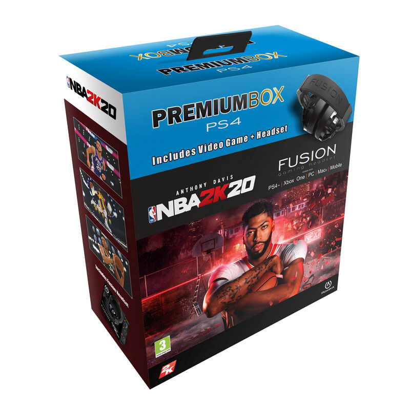 take2 Premium box pack nba 2k20 ps4 + power a fusion auscultadores gaming