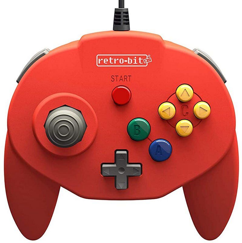 Retro-bit tribute 64 gamepad para nintendo64 red