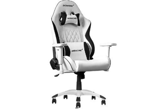 Akracing Cadeira Gaming L. Series California Laguna (Até 150 kg - Elevador a gás Classe 4 - Preto e Branco)