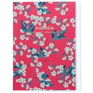 MARK'S(マークス) MARK'S 2021/2022 Pocket Diary A5 Vertical, Flower Pattern, Pink: From September 2021 to December 2022