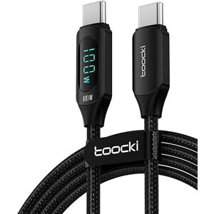 Toocki Charging Cable USB C-C, 1m, 100W (Black)