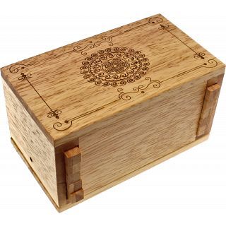 Creative Labs Secret Lock Box (Rubberwood) - Premium with Mandala Artwork