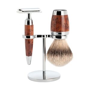 Mühle Stylo 3 tlg Rasierset Silberspitz, Hobel, Griff Thuja Holz Rasur Herren