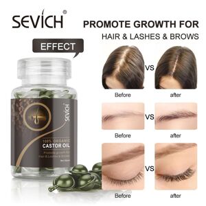 Sevich 100 % Bio-Rizinusöl-Serum, Ätherische Ölkapsel, Fördert Das Wachstum Von Haaren, Wimpern Und Brauen, Unisex