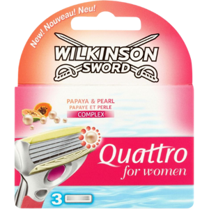 Wilkinson Sword Quattro Women Papaya & Fersken Barberblade - 3 stk