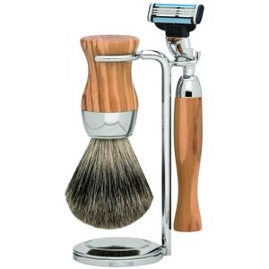 ERBE Shaving Shop Barbersæt Gavesæt Barberblad med 3 klinger til Gillette 1 stk. + barberkost med grævlingehår 1 stk. + barbermaskineholder 1 stk.