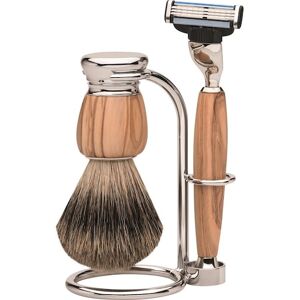 ERBE Shaving Shop Barbersæt Premium Milano Barberingssæt Mach3 Olivetræ