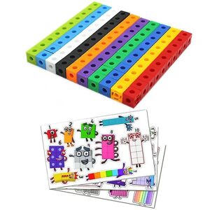 100 stk Matematik Linking Cubes Talblok Interlocking Multilink tælleblok (bedst) Set b