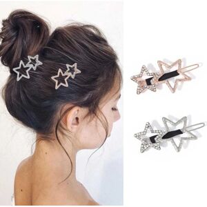 Star Hair Clips Brud Bryllup Hår Barrettes Crystal Rhinestone