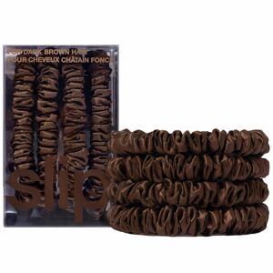 Slip Pure Silk Skinny Scrunchies Dark Brown