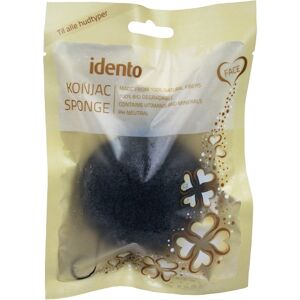 Idento Konjac Svamp - Halfball - Bamboo Charcoal (Sort)