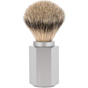 Mühle x Mark Braun Silvertip Badger Barberkost, 21 mm, Hexagon, Sølv Aluminum