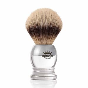 Mondial Shaving Mondial Silvertip Badger Barberkost, Crystal, 22 mm, Plexiglas