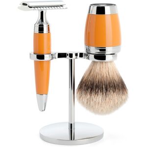 Mühle Barbersæt med DE-skraber, Silvertip Barberkost og holder, Stylo, Butterscotch