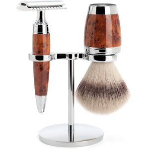 Mühle Barbersæt med DE-skraber, Barberkost og Holder, Stylo, Thuja Wood