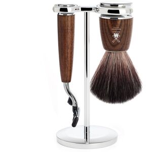 Mühle barbersæt med Mach3 skraber, Fibre Barberkost og Holder, Rytmo, Ask