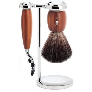 Mühle barbersæt med Mach3 Skraber, Fibre Barberkost og Holder, Vivo, Blommetræ