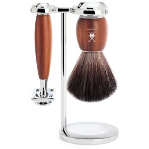 Mühle Barbersæt med DE-skraber, Fibre Barberkost og Holder, Vivo, Blommetræ