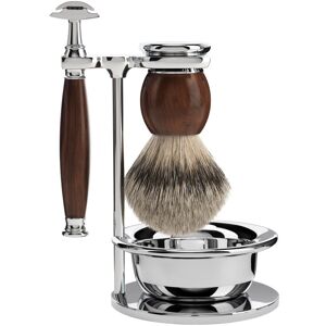 Mühle Barbersæt med DE-skraber, Barberkost, Holder og skål, Sophist, Ironwood