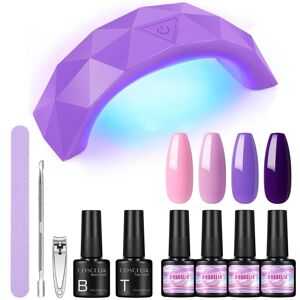 4/6 couleurs vernis à ongles Gel bleu saphir et lampe LED USB pour ongles UV ensemble de manucure couche de finition de Base outils pour ongles pour l art des ongles