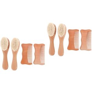 Toddmomy 2 Ensembles 4 Pièces brosse à laine trousse bebe accessoires bebe produit d'entretien du cuir chevelu peigne bébé en bois brosse cheveux brosse à cheveux nouveau née - Publicité