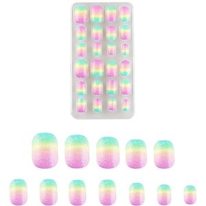 Generic Rainbow Manicure Patch per Ragazza Bambini Gradiente Colore Adesivo Gel Nail Cover Strisce Patch Unghie False N4L7 Finger