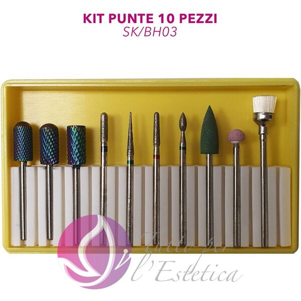 kit punte fresa manicure carburo dry cuticole in diamante 10 pz estetista onicotecnica punte per fresa estetista