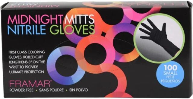 Framar Midnight Mitts Guanti Nitrile 100PZ, Small