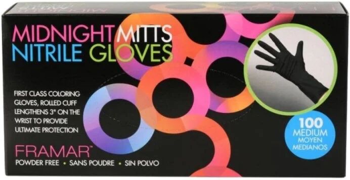 Framar Midnight Mitts Guanti Nitrile 100PZ, Medium