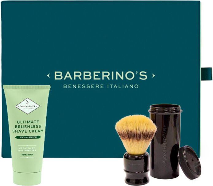 Barberino's Barberino's - Cool Traveler Set - Set da Viaggio Pennello da Barba Viaggio + 100 ML Crema da Rasatura