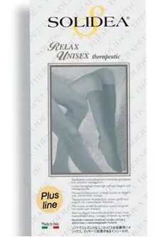 SOLIDEA Relax Unisex Class 2 Gambaletto Compressivo Punta Aperta Colore Naturale Taglia L Plus