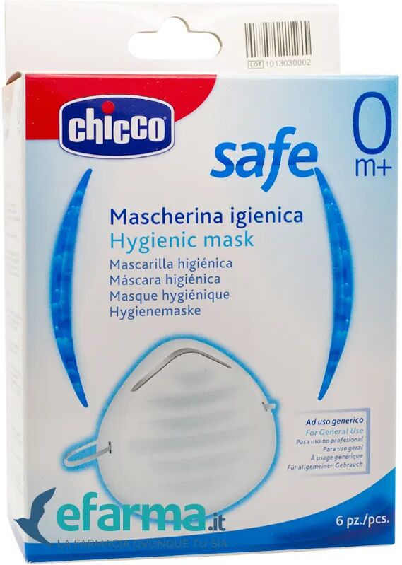 Chicco Safe Mascherine Igieniche Antipolvere 6 pezzi