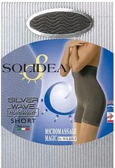 SOLIDEA Silver Wave High Waist Short Pantaloncino Vita Alta Compressivo Colore Nero Taglia 3 M