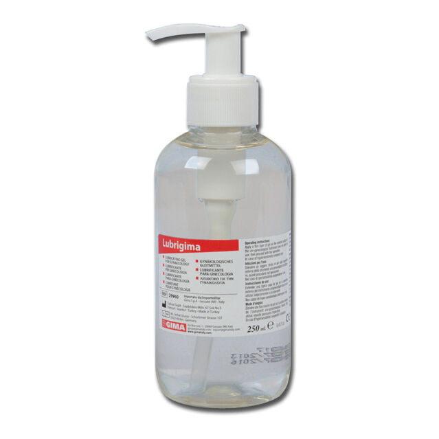 GIMA SpA Gel lubrificante per ginecologia lubrigima per inserimento facilitato di strumentario per indagini ginecologiche trasparente solubile in acqua in dispenser da 250ml