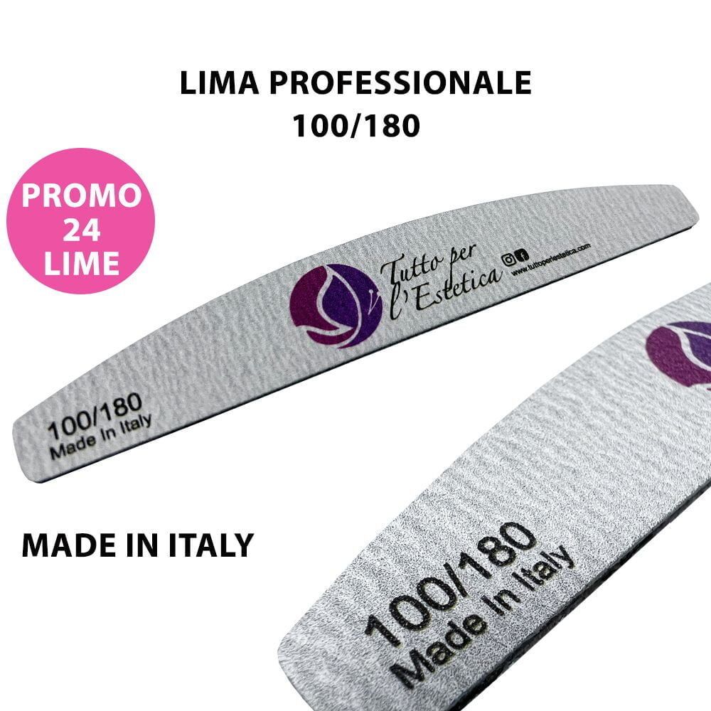 25 Lime ITALIANE 2 facce grana 100 180 per estetista centro estetico manicure nail nailart