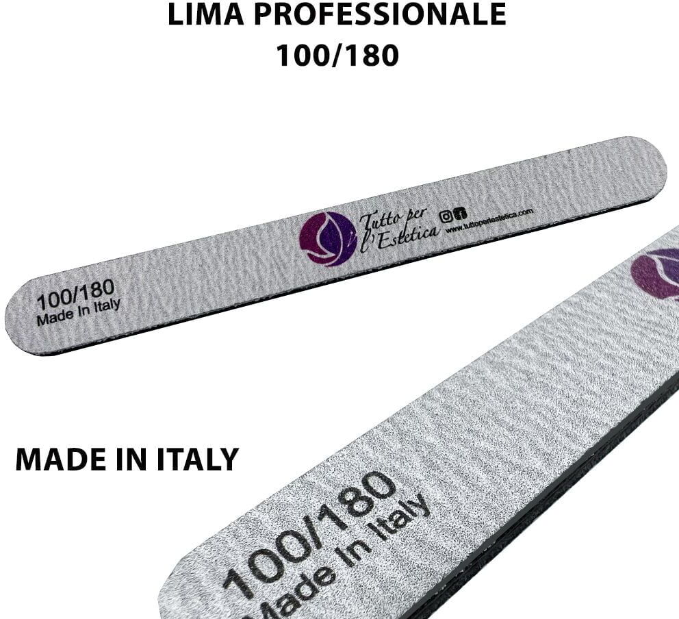 Lima ITALIANA 2 facce grana 100 180 per estetista centro estetico manicure nail nailart