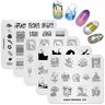 Alexnailart Nail Art Stempel Set 5 STKS Stempelen Templates Stempel Manicure Platen Bloem Bladeren Geometrie Ster Zee Nail Template (GT0001-T11)