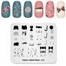 ALEXNAILART Nail Art Stempelen Plaat Template Kerst thema Gift Candy Cake Dessert Boog-knoop Patroon DIY Nail Art Afbeelding Stempelen Platen Manicure Print Tool