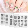 ALEXNAILART 4 Stks Nail Art Stempelen Platen Bloemenserie Lotus Mode Print Manicure Templates