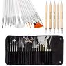 Mouis 21 stuks Nail Art-penselen Nail Art Design Schilderen Detailing Penselen & Dotting Pen Tool Kit Set -15 Penseel+5 stiften