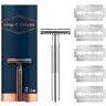 Gillette King double edge safety razor + 5 blades