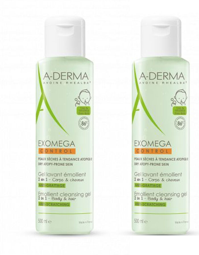 A-Derma Exomega Control Gel Lavante Emoliente 2x500ml