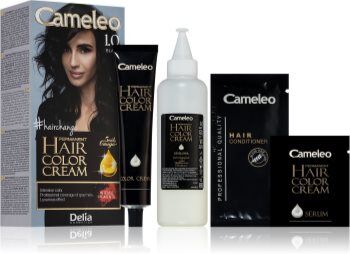 Delia Cosmetics Cameleo Omega cor para cabelo permanente tom 1.0 Black. Cameleo Omega